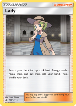 Lady, Forbidden Light #109, Pokémon TCG card