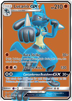 Lucario-GX, Forbidden Light #122, Pokémon TCG card
