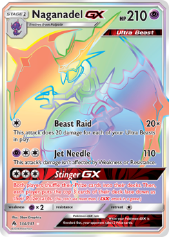 Naganadel-GX, Forbidden Light #134, Pokémon TCG card