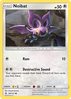Noibat, Forbidden Light #100, Pokémon TCG card