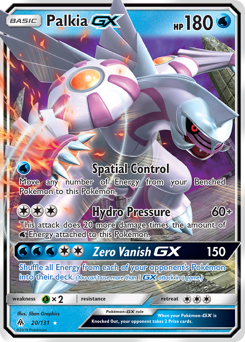 Palkia-GX, Forbidden Light #20, Pokémon TCG card