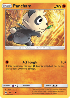Pancham, Forbidden Light #65, Pokémon TCG card