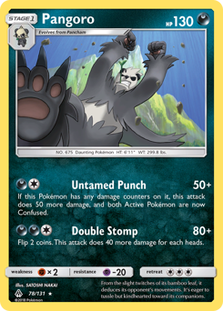 Pangoro, Forbidden Light #78, Pokémon TCG card