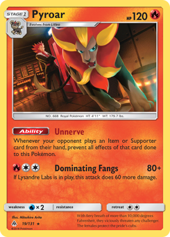 Pyroar, Forbidden Light #19, Pokémon TCG card