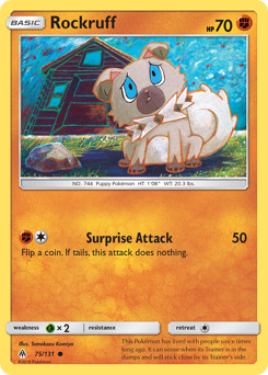 Rockruff, Forbidden Light #75, Pokémon TCG card