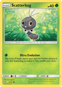 Scatterbug, Forbidden Light #6, Pokémon TCG card
