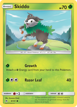 Skiddo, Forbidden Light #9, Pokémon TCG card