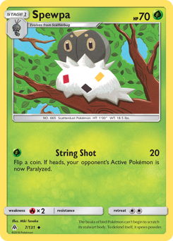 Spewpa, Forbidden Light #7, Pokémon TCG card