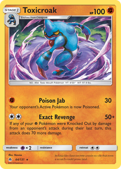 Toxicroak, Forbidden Light #64, Pokémon TCG card