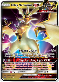 Ultra Necrozma-GX, Forbidden Light #95, Pokémon TCG card