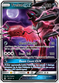 Yveltal-GX, Forbidden Light #79, Pokémon TCG card