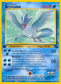 Articuno, Fossil #17, Pokémon TCG card