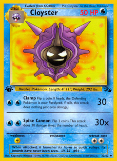 Cloyster, Fossil #32, Pokémon TCG card