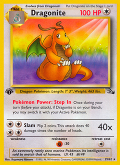 Dragonite, Fossil #19, Pokémon TCG card