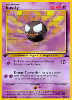 Gastly, Fossil #33, Pokémon TCG card