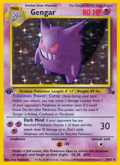 Gengar, Fossil #5, Pokémon TCG card