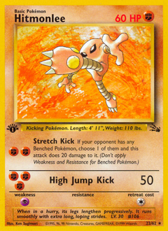 Hitmonlee, Fossil #22, Pokémon TCG card