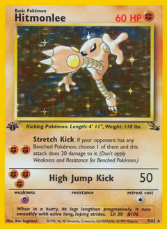 Hitmonlee, Fossil #7, Pokémon TCG card