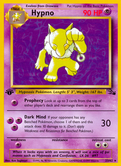 Hypno, Fossil #23, Pokémon TCG card