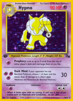 Hypno, Fossil #8, Pokémon TCG card