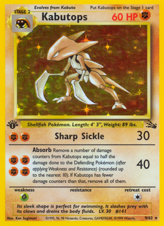 Kabutops, Fossil #9, Pokémon TCG card