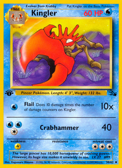 Kingler, Fossil #38, Pokémon TCG card