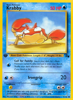 Krabby, Fossil #51, Pokémon TCG card