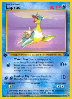 Lapras, Fossil #25, Pokémon TCG card