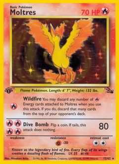 Moltres, Fossil #12, Pokémon TCG card