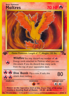 Moltres, Fossil #27, Pokémon TCG card