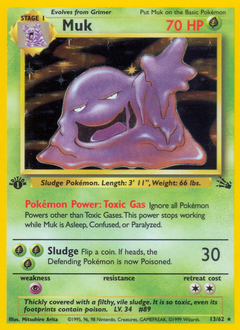 Muk, Fossil #13, Pokémon TCG card