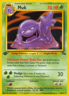 Muk, Fossil #28, Pokémon TCG card