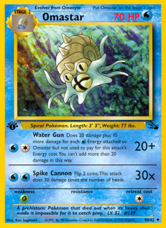 Omastar, Fossil #40, Pokémon TCG card