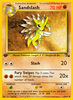 Sandslash, Fossil #41, Pokémon TCG card