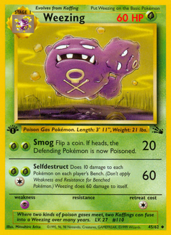 Weezing, Fossil #45, Pokémon TCG card