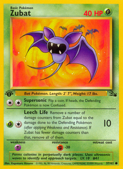Zubat, Fossil #57, Pokémon TCG card