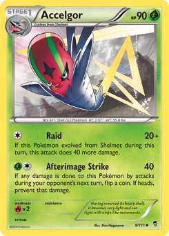 Accelgor, Furious Fists #9, Pokémon TCG card