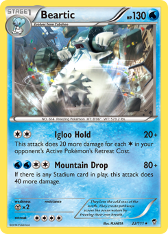 Beartic, Furious Fists #22, Pokémon TCG card