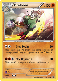 Breloom, Furious Fists #50, Pokémon TCG card
