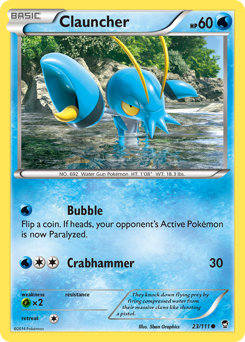 Clauncher, Furious Fists #23, Pokémon TCG card