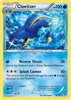 Clawitzer, Furious Fists #24, Pokémon TCG card