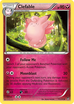 Clefable, Furious Fists #71, Pokémon TCG card