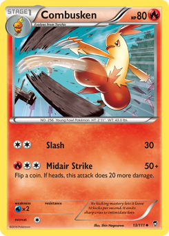 Combusken, Furious Fists #13, Pokémon TCG card