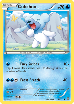 Cubchoo, Furious Fists #21, Pokémon TCG card
