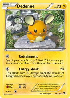 Dedenne, Furious Fists #34, Pokémon TCG card