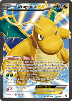 Dragonite-EX, Furious Fists #108, Pokémon TCG card