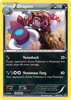 Drapion, Furious Fists #65, Pokémon TCG card