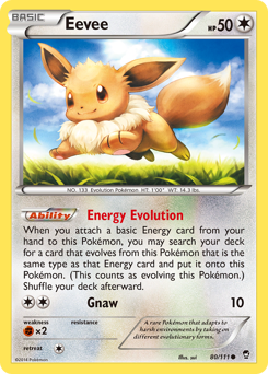 Eevee, Furious Fists #80, Pokémon TCG card