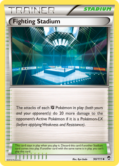 Fighting Stadium, Furious Fists #90, Pokémon TCG card