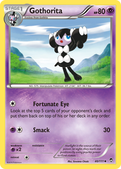 Gothorita, Furious Fists #40, Pokémon TCG card